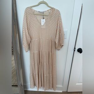 Zara Orange Gingham Maxi dress